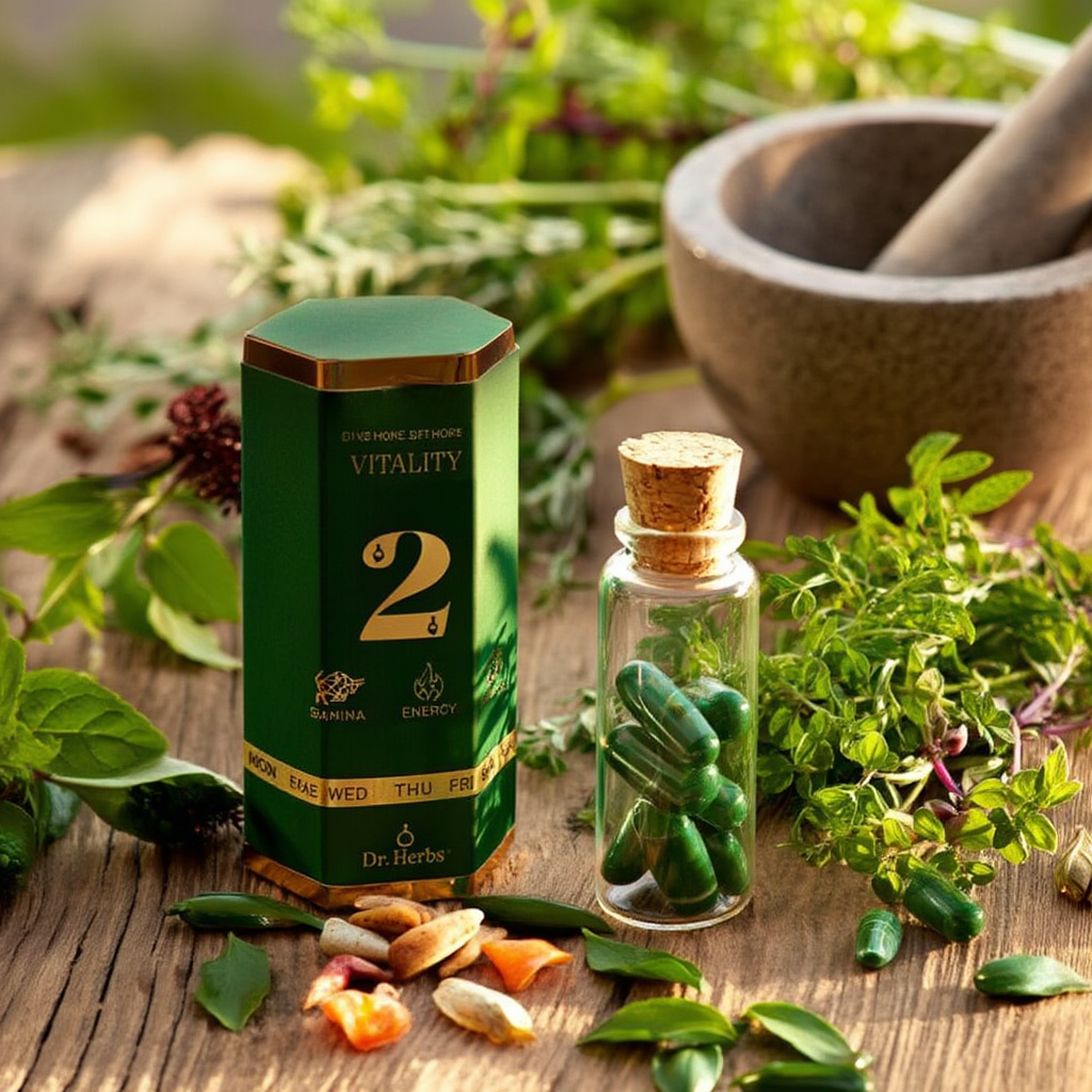 Nutri Herbal 2nd ROUND Vitality Capsules – Premium Herbal Performance & Energy Support for Men (Natural Formula)